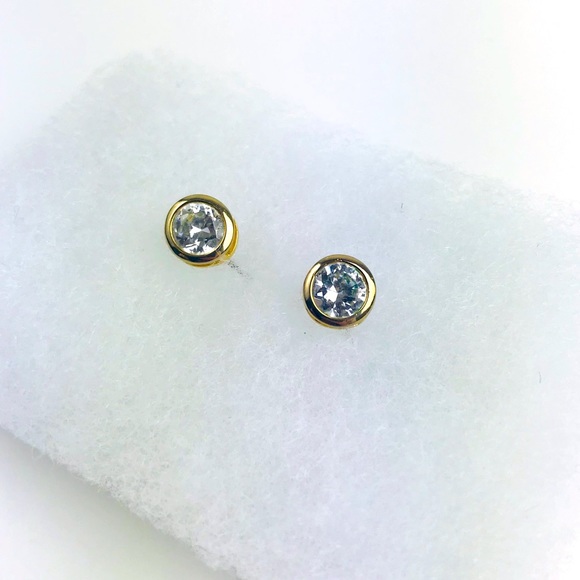 Kate Spade Gold Cubic Zirconia Solitaire Earrings